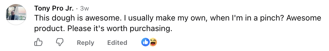 Facebook comment 1 on a Poco Bero ad